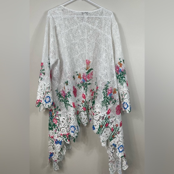Draper's & Damon's Floral Lace Kimono Cardigan Events Summer Plus Size 2X - Picture 10 of 13